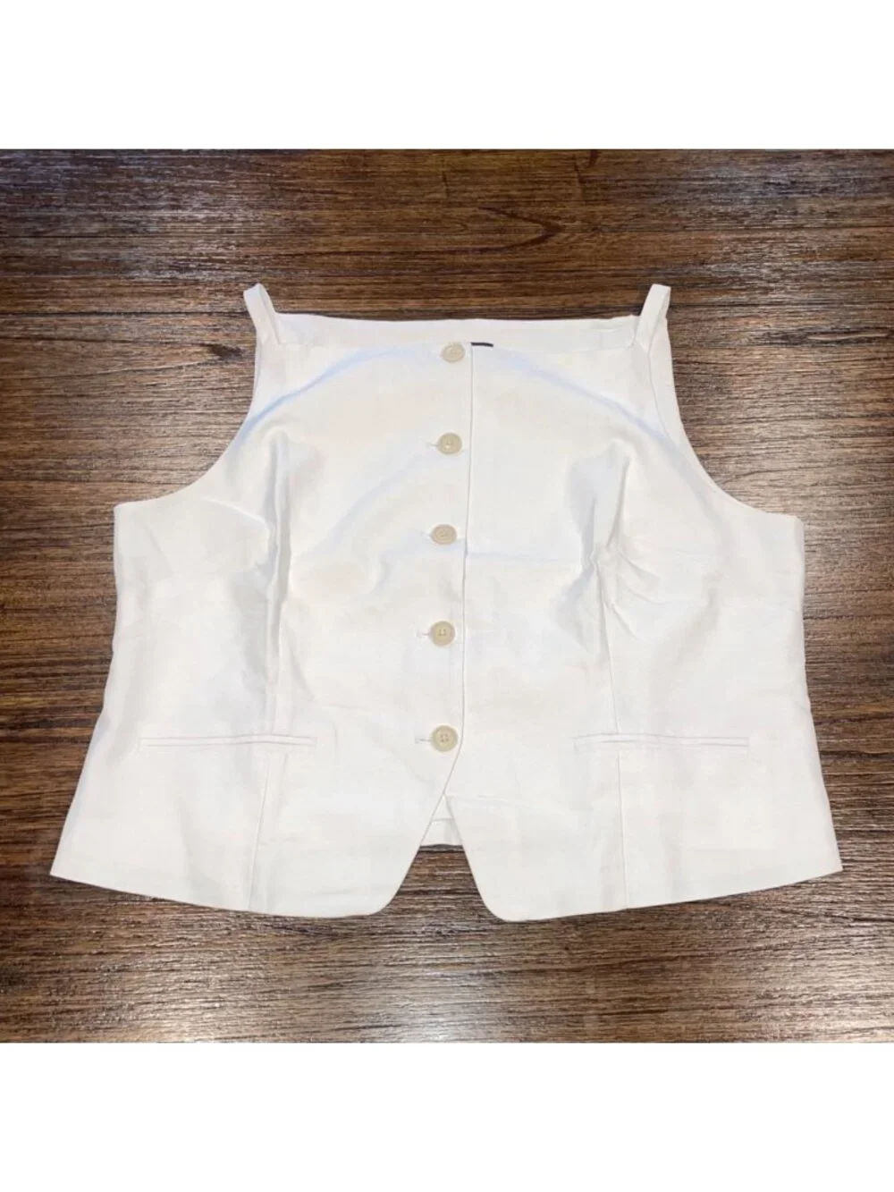 J.Crew Button-Up Cutaway Tank Top Sz 20 White 2XL Sleeveless Preppy Coastal Slim